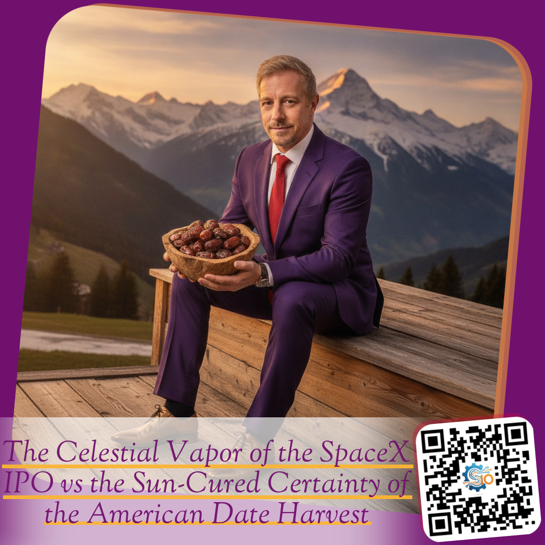 The Celestial Vapor of the SpaceX IPO vs the Sun-Cured Certainty of the American Date Harvest