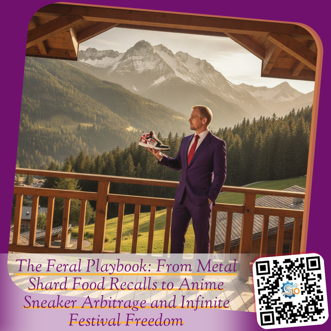 The Feral Playbook: From Metal Shard Food Recalls to Anime Sneaker Arbitrage and Infinite Festival Freedom