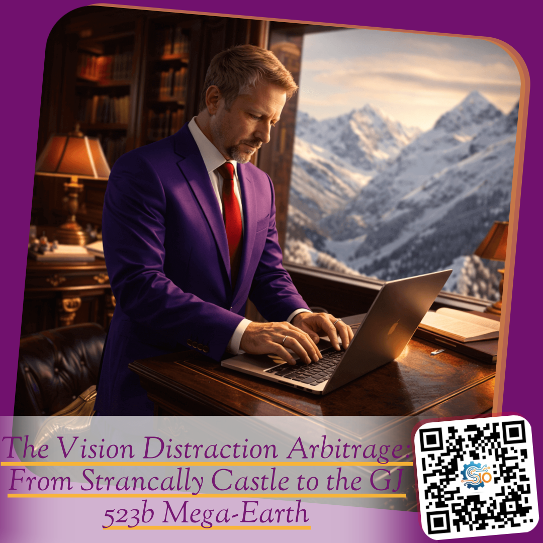 The Vision Distraction Arbitrage: From Strancally Castle to the GJ 523b Mega-Earth