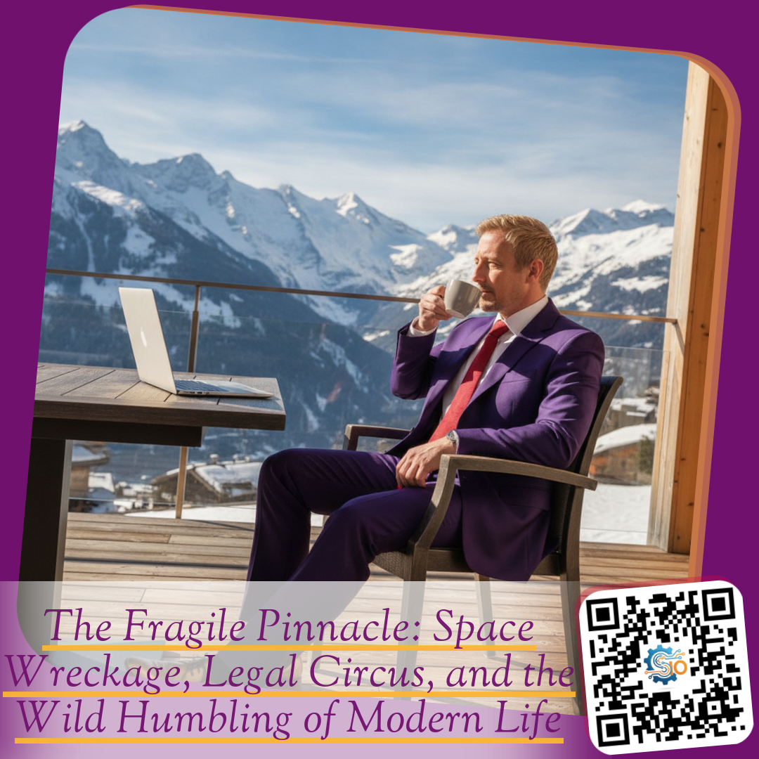 The Fragile Pinnacle: Space Wreckage, Legal Circus, and the Wild Humbling of Modern Life