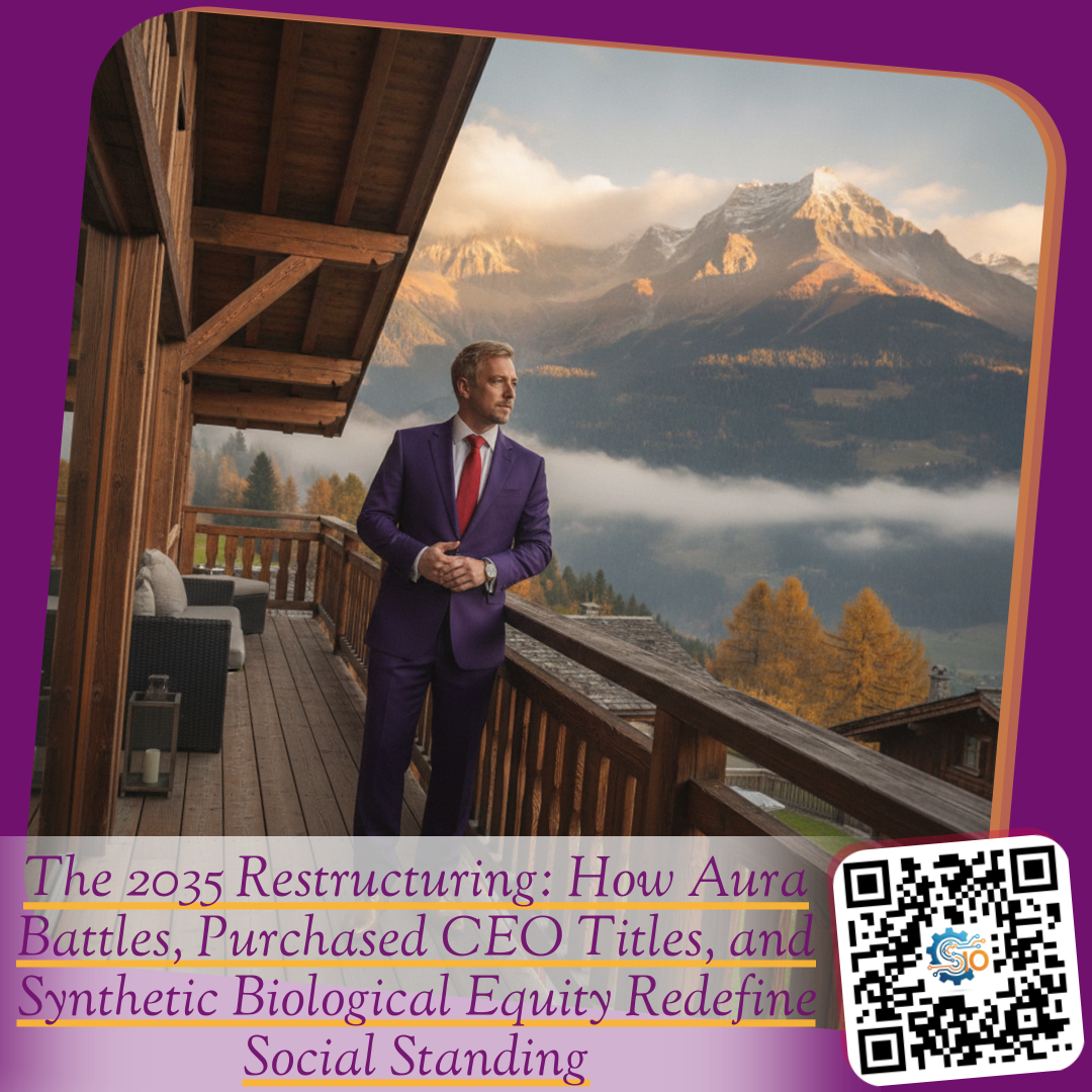 The 2035 Restructuring: How Aura Battles, Purchased CEO Titles, and Synthetic Biological Equity Redefine Social Standing