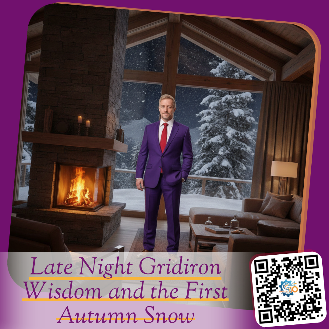 Late Night Gridiron Wisdom and the First Autumn Snow